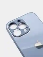 Небесно-голубой чехол силиконовый со стеклянной панелью для iPhone 13 Pro