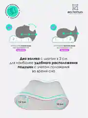 Ортопедическая подушка с эффектом памяти "Эргономика", 50 х 38 см, высота валиков 10/12 см