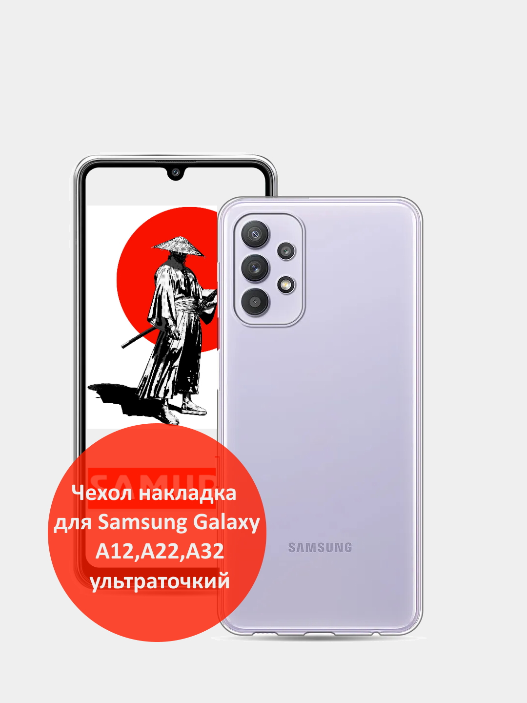 Чехол накладка (клип-кейс) для Samsung Galaxy A12/A22 прозрачный,  ультраточкий купить по цене 99 ₽ в интернет-магазине KazanExpress