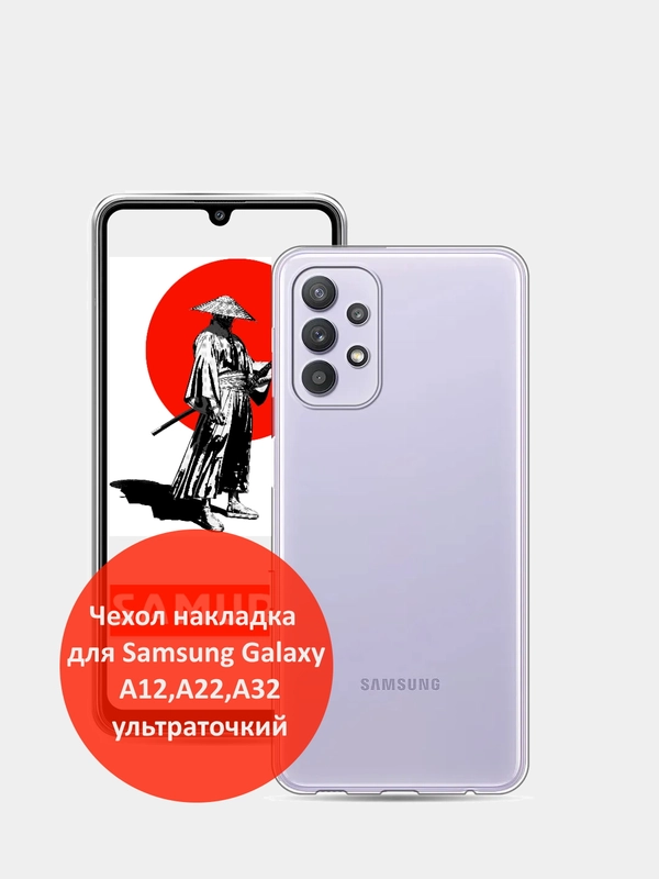 Чехол накладка (клип-кейс) для Samsung Galaxy A12/A22 прозрачный, ультраточкий