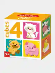 Кубики "Домашние животные" (без обклейки) 4 шт Baby Toys