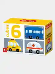 Кубики "Городской транспорт" (без обклейки) 6 шт Baby Toys