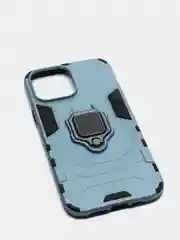 Синий меланж чехол противоударный с кольцом-держателем на Apple iPhone 13 Pro Max (Айфон 13 Про Макс)