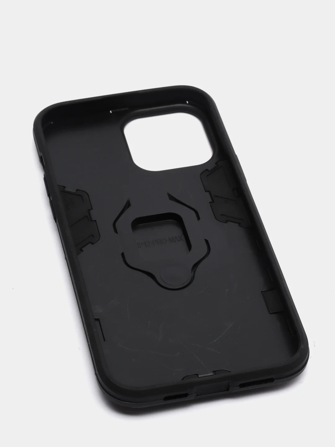 Черный чехол противоударный с кольцом-держателем на Apple iPhone 13 Pro Max (Айфон 13 Про Макс)