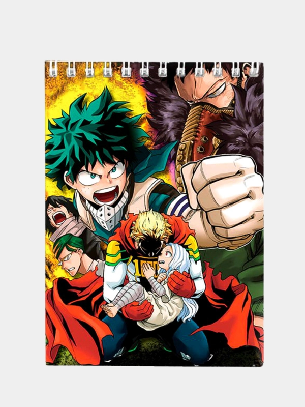 Блокнот по аниме "Boku no Hero Academia" (Моя геройская академия) с обложкой из картона