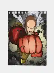 Блокнот по аниме "One punch man" (Ванпанчмен / Человек одного удара) с обложкой из картона