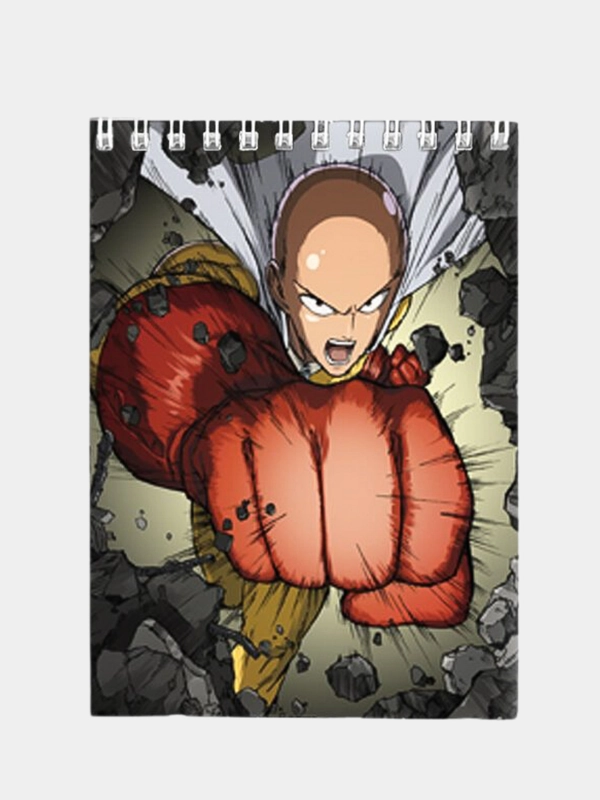 Блокнот по аниме "One punch man" (Ванпанчмен / Человек одного удара) с обложкой из картона