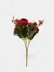 Бордовый искусственные цветы: камелии, пионы, букет