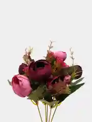 Тёмно-розовый искусственные цветы: камелии, пионы, букет