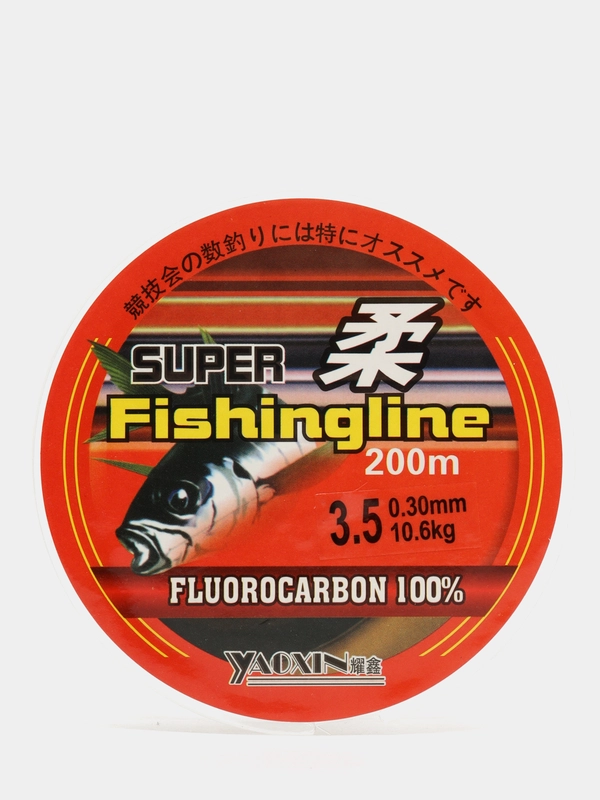 Леска флюорокарбоновая (fluorocarbon), покрытие из флюорокарбона, прозрачная, нить