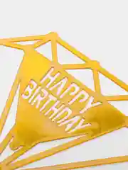 Золотой топпер на торт "С днём рождения", "Happy Birthday", "Love"
