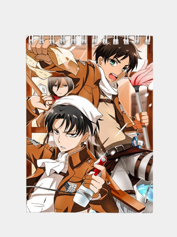Блокнот по аниме "Attack on titan" (Атака титанов) с обложкой из плотного картона