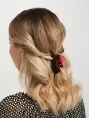 Бордовый каучуковый крабик для волос 8 см