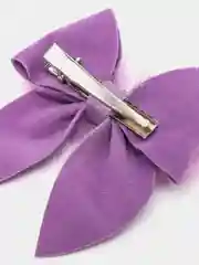 Фиолетовый заколка из замши, с натуральным мехом