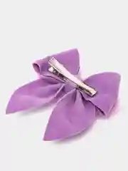 Фиолетовый заколка из замши, с натуральным мехом