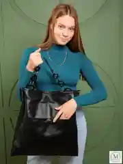 Женская сумка, сумка на плечо, черная сумка, большая сумка, шоппер , объемная