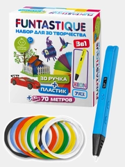 Набор 3D-ручка FUNTASTIQUE XEON (Голубой)+PLA-пластик 7 цветов