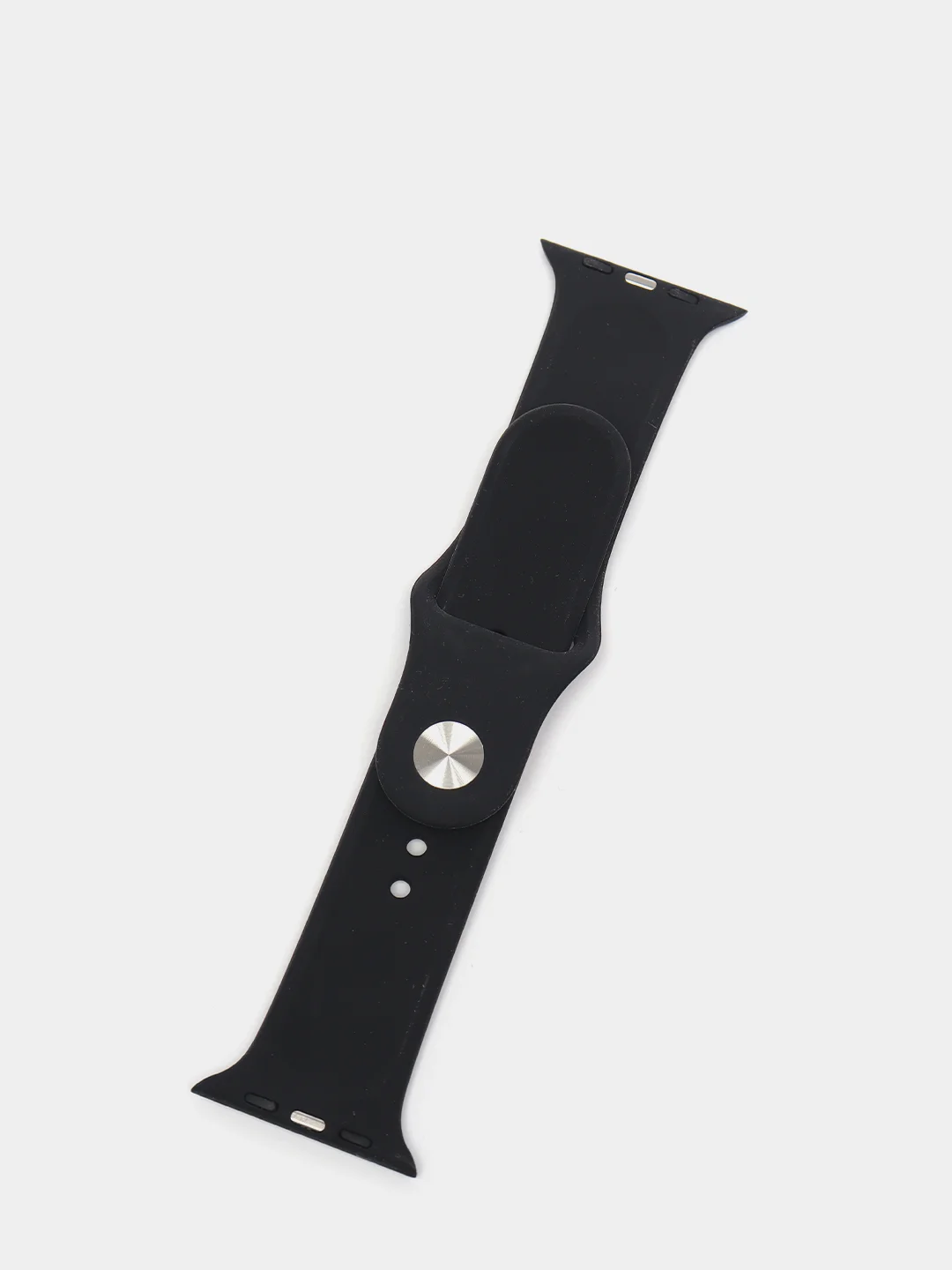 Черный ремешок силиконовый с рисунком для Apple Watch