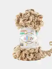 Бежевый пряжа Alize puffy петельки