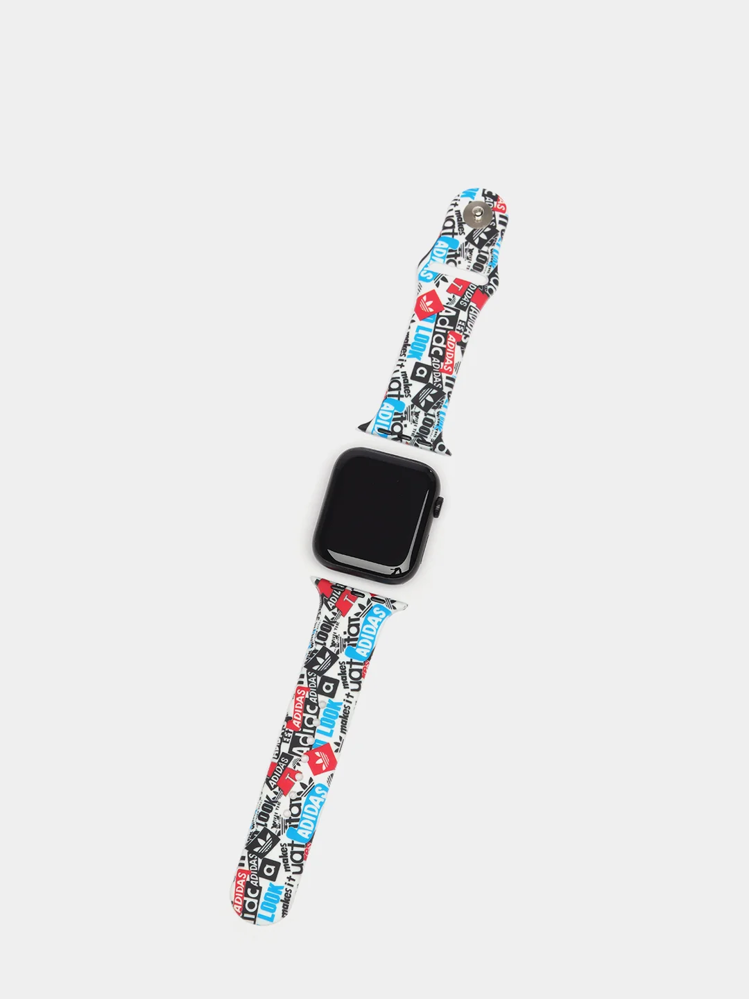 Вишнёвый ремешок силиконовый с рисунком для Apple Watch