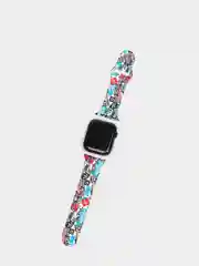 Вишнёвый ремешок силиконовый с рисунком для Apple Watch
