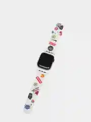 Серый металлик ремешок силиконовый с рисунком для Apple Watch