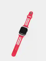 Алый ремешок силиконовый с рисунком для Apple Watch
