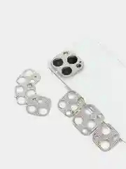 Серебряный защита камеры, защитное стекло, накладка со стразами на камеру iPhone 11 / 12/ 13
