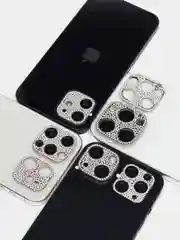 Серебряный защита камеры, защитное стекло, накладка со стразами на камеру iPhone 11 / 12/ 13