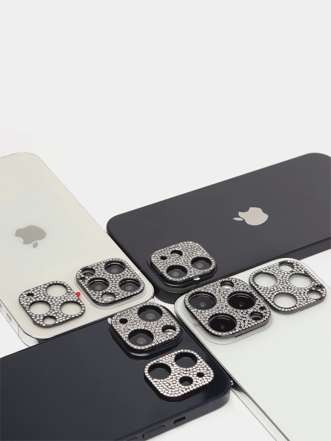 Черный защита камеры, защитное стекло, накладка со стразами на камеру iPhone 11 / 12/ 13