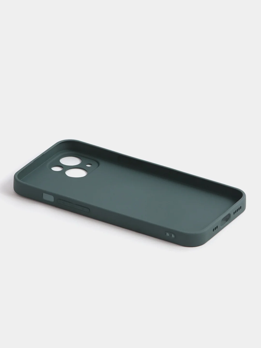 Зеленый чехол силиконовый со стеклянной панелью для iPhone 13