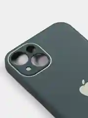 Зеленый чехол силиконовый со стеклянной панелью для iPhone 13