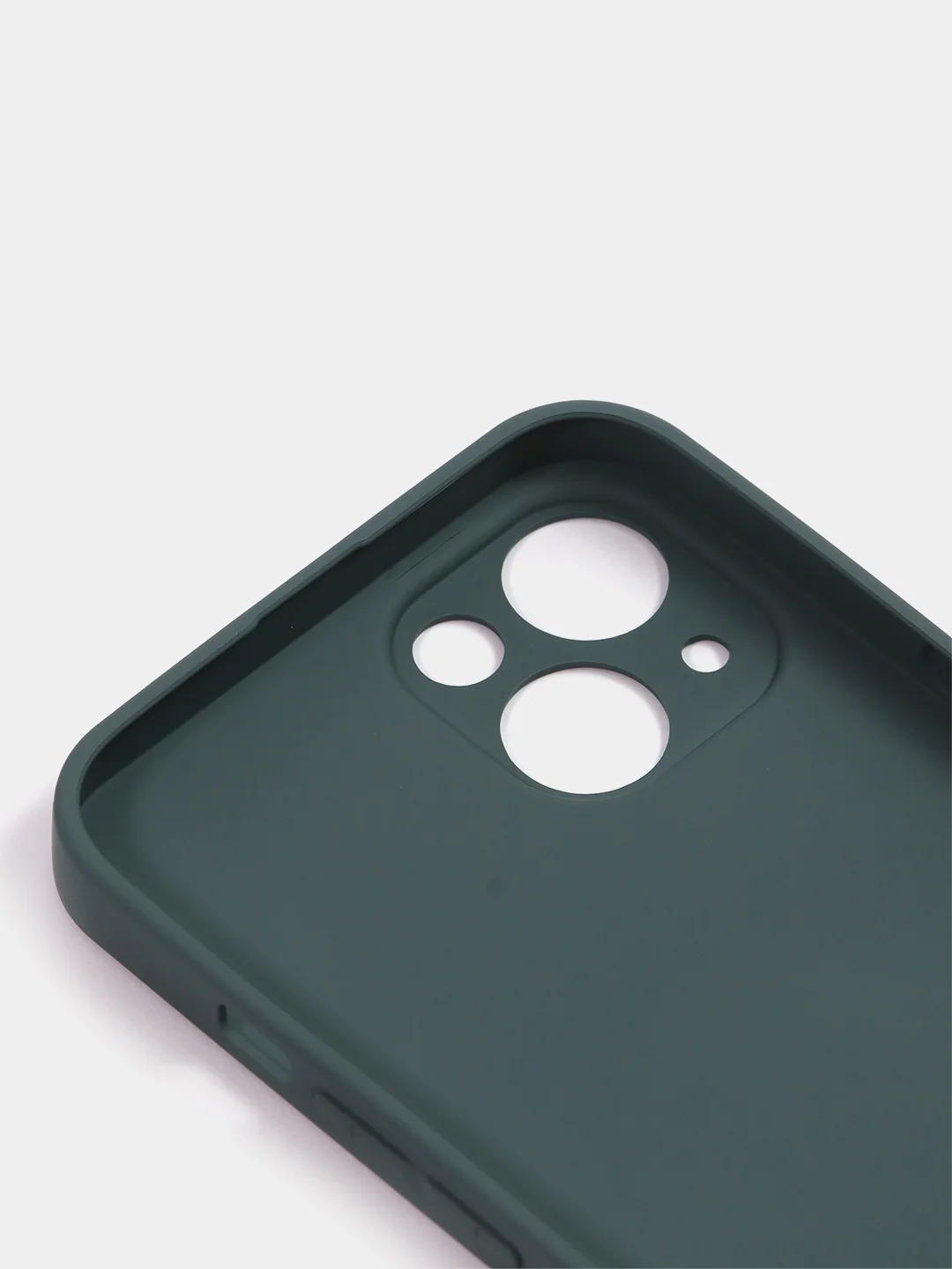 Зеленый чехол силиконовый со стеклянной панелью для iPhone 13