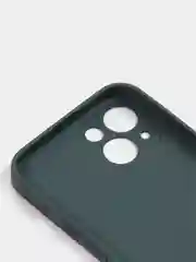 Зеленый чехол силиконовый со стеклянной панелью для iPhone 13