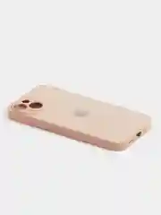 Кремовый чехол силиконовый со стеклянной панелью для iPhone 13