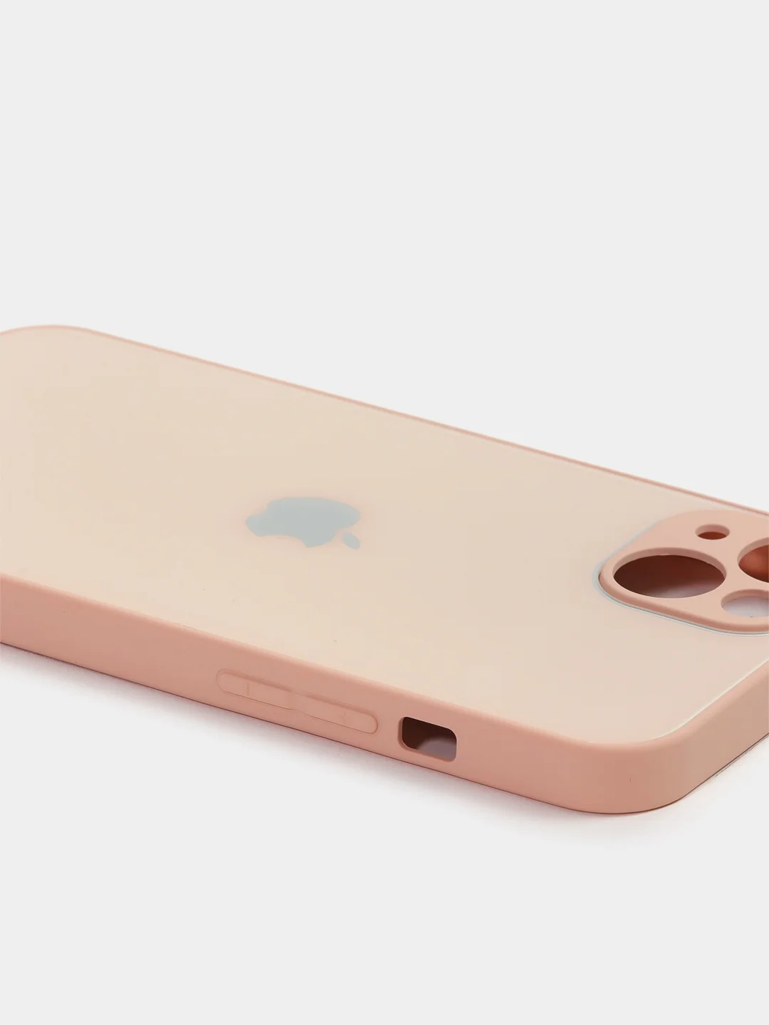 Кремовый чехол силиконовый со стеклянной панелью для iPhone 13
