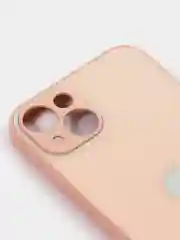 Кремовый чехол силиконовый со стеклянной панелью для iPhone 13