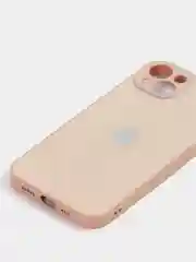 Кремовый чехол силиконовый со стеклянной панелью для iPhone 13