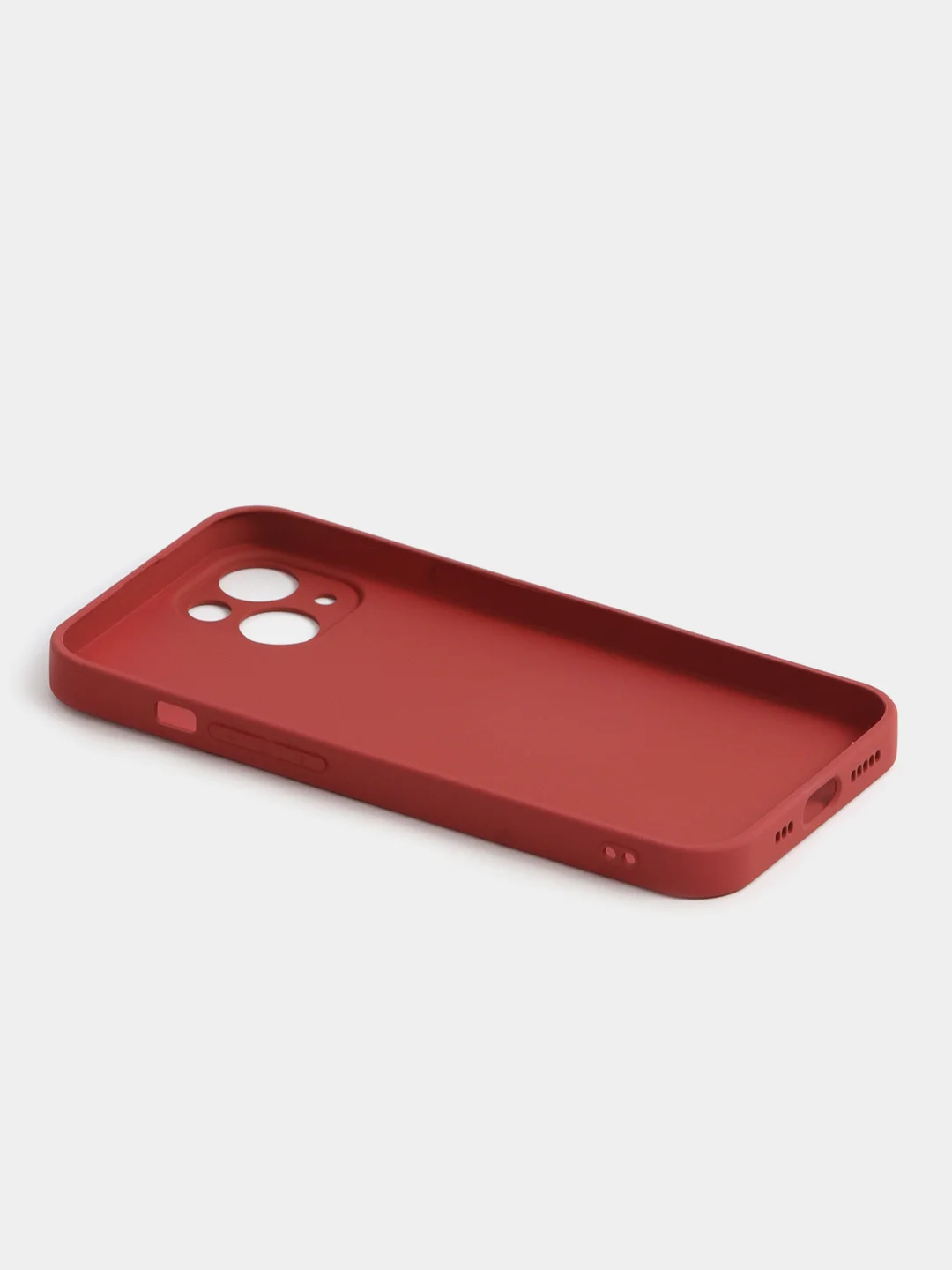 Бордовый чехол силиконовый со стеклянной панелью для iPhone 13