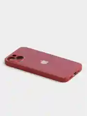 Бордовый чехол силиконовый со стеклянной панелью для iPhone 13