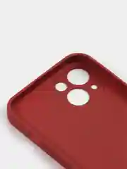 Бордовый чехол силиконовый со стеклянной панелью для iPhone 13