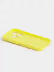 Светло-жёлтый чехол силиконовый со стеклянной панелью для iPhone 13 Pro