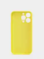 Светло-жёлтый чехол силиконовый со стеклянной панелью для iPhone 13 Pro