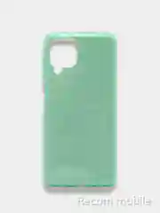 Бирюзовый чехол блестящий Samsung Galaxy A22 4G, M22, M32 накладка с блёстками