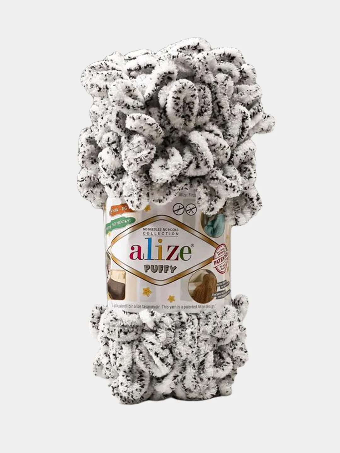 Белый пряжа Alize puffy петельки