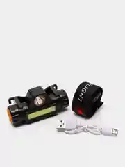Светодиодный налобный перезаряжаемый USB фонарь с магнитным держателем