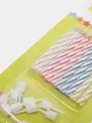 Белый свечи розовые в торт, 10 штук