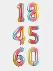 Белый большой воздушный шар фольгированный - цифра, 102-106 см, 40 дюймов, все цвета