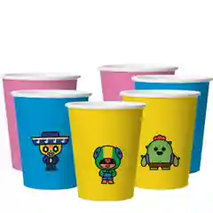 Набор одноразовой посуды и аксессуаров для праздника "Brawl Stars"