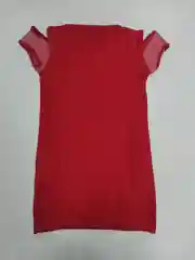 Футболка удлиненная, с принтом, красная